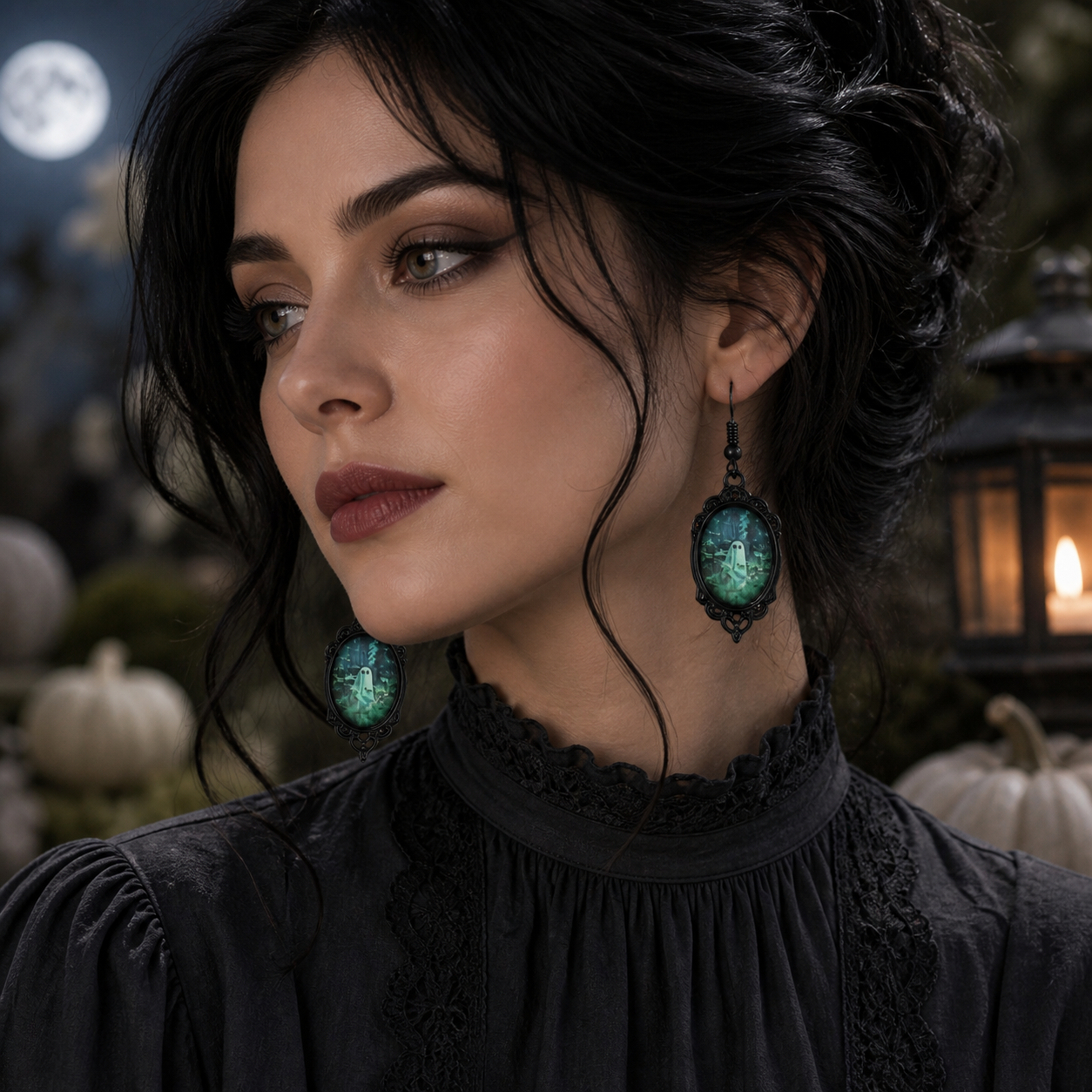 Gothic Celebration of Halloween - Oval Earrings