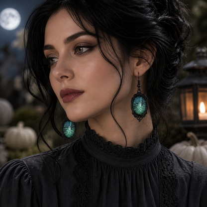 Gothic Celebration of Halloween - Oval Earrings