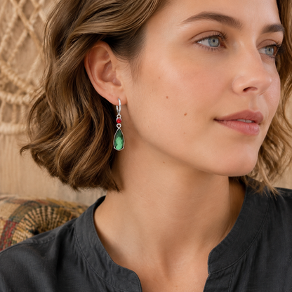Gemstone Green Earrings