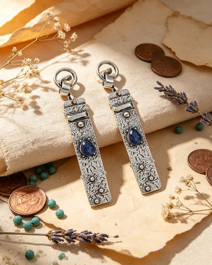 Waterdrop Sapphire Personalized Earrings