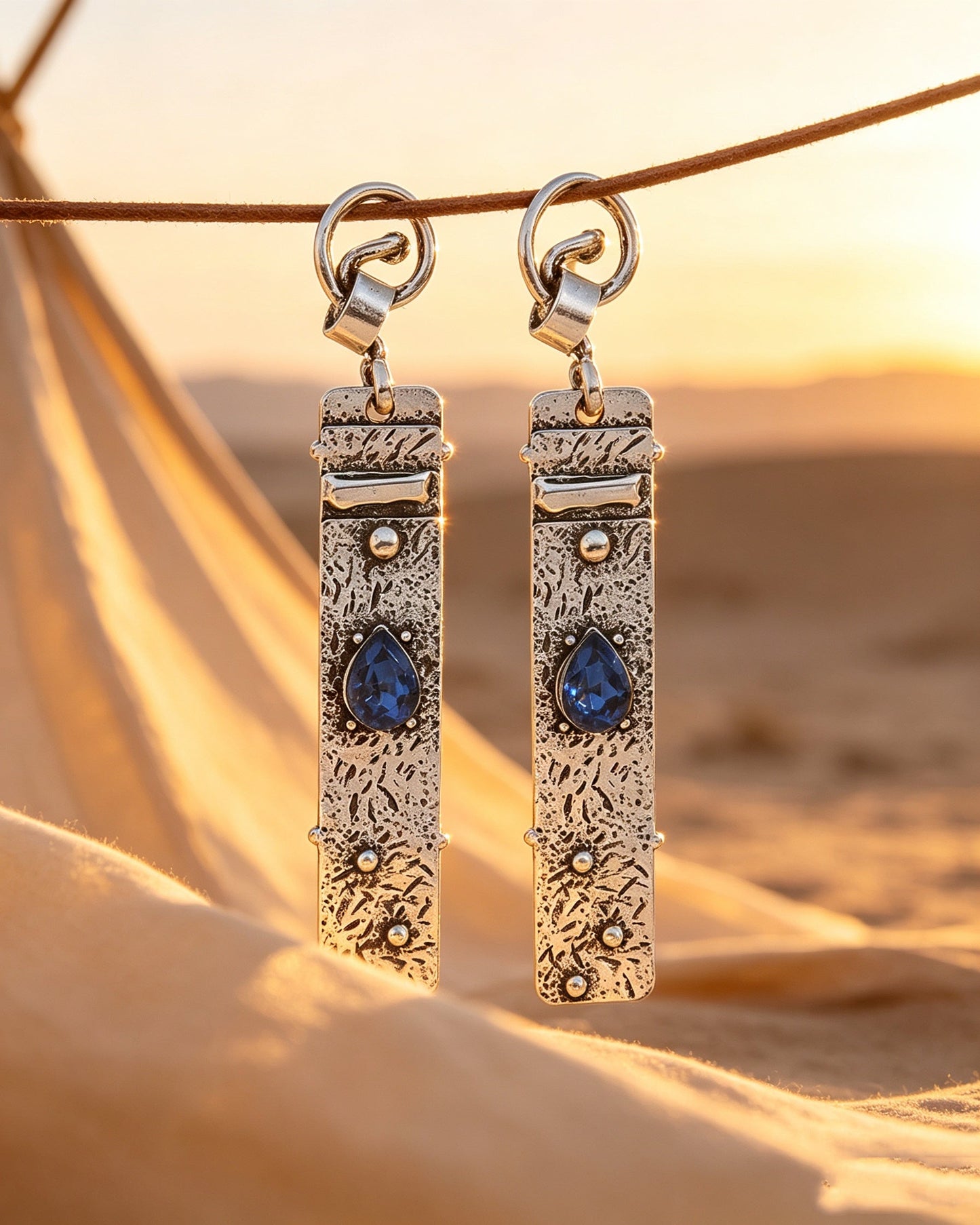 Waterdrop Sapphire Personalized Earrings
