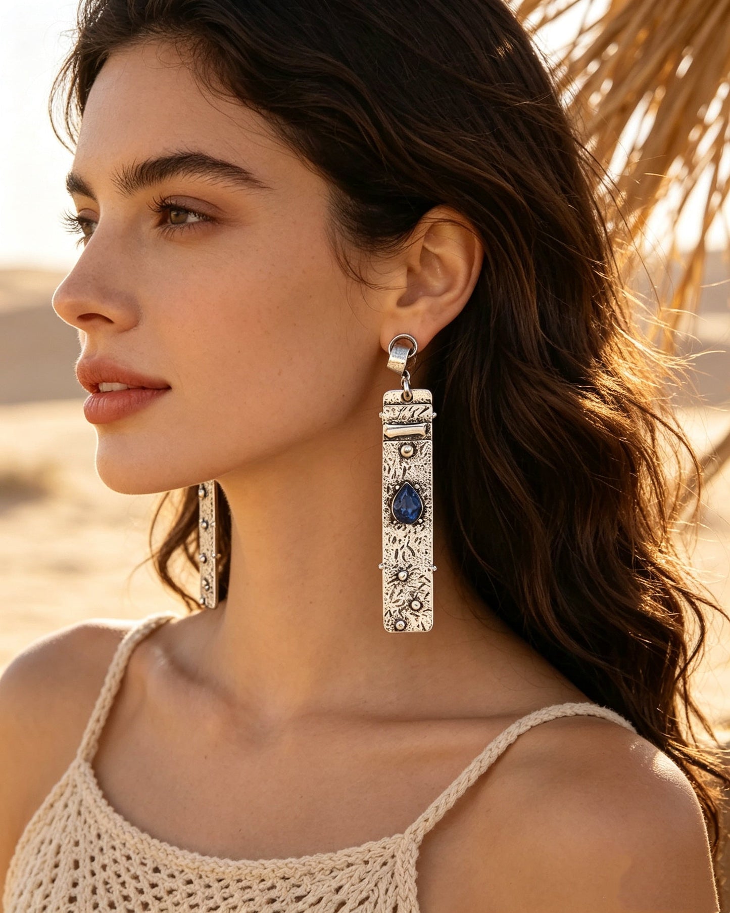 Waterdrop Sapphire Personalized Earrings