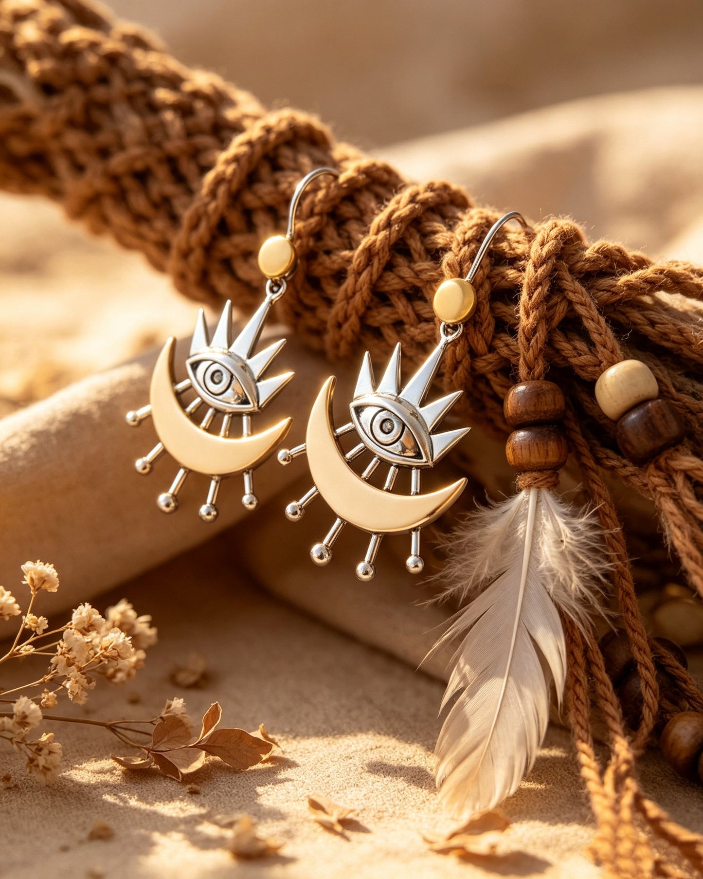 Sun and Moon Fashion Earrings