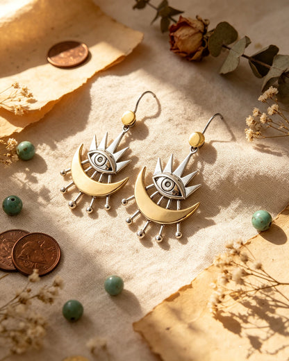 Sun and Moon Fashion Earrings