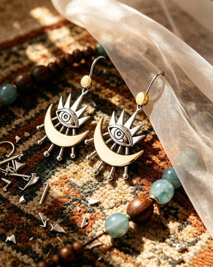 Sun and Moon Fashion Earrings