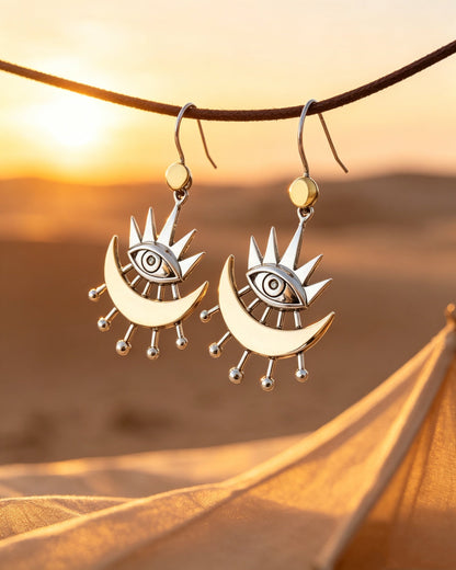 Sun and Moon Fashion Earrings