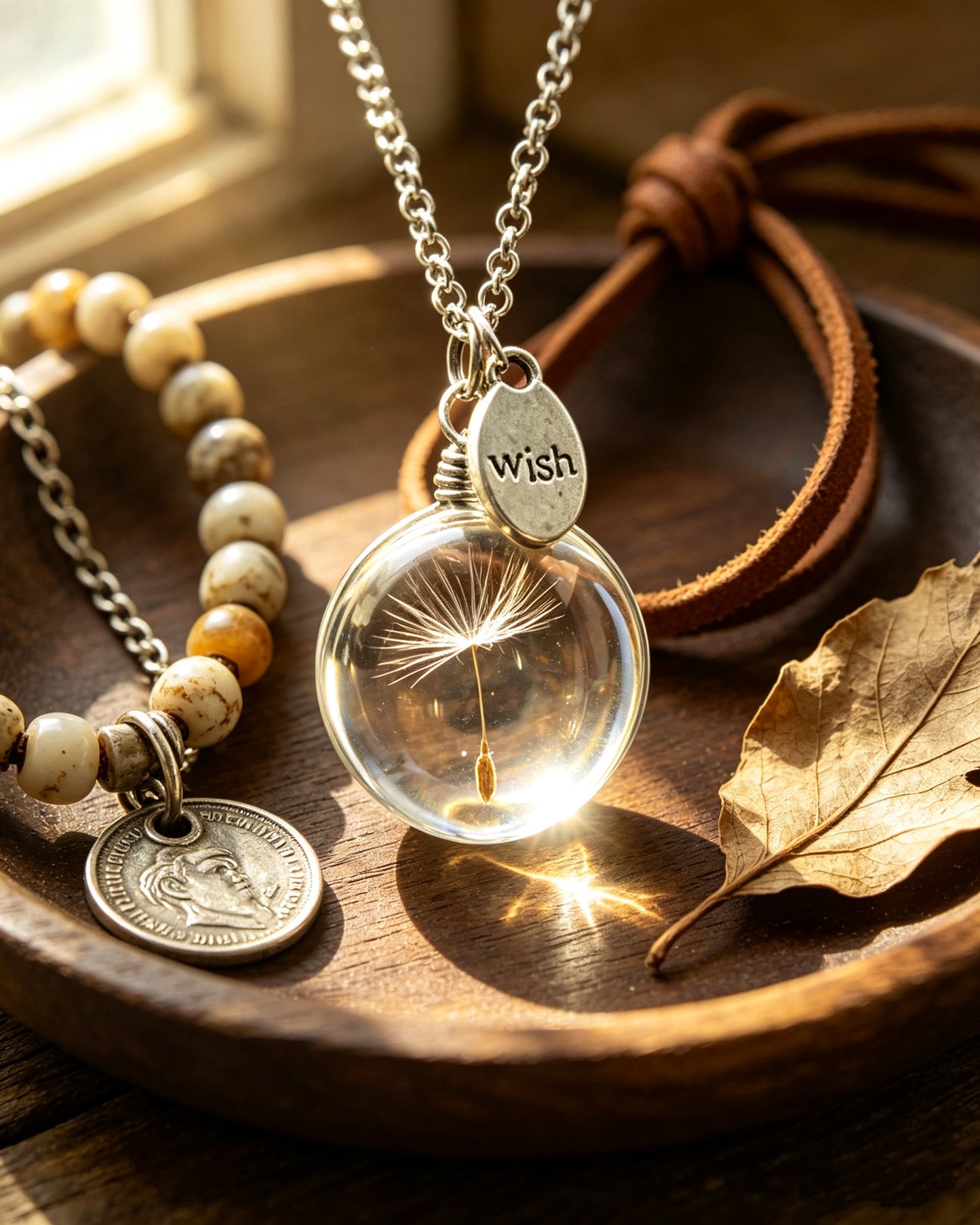 Dandelion Time Gem Necklace