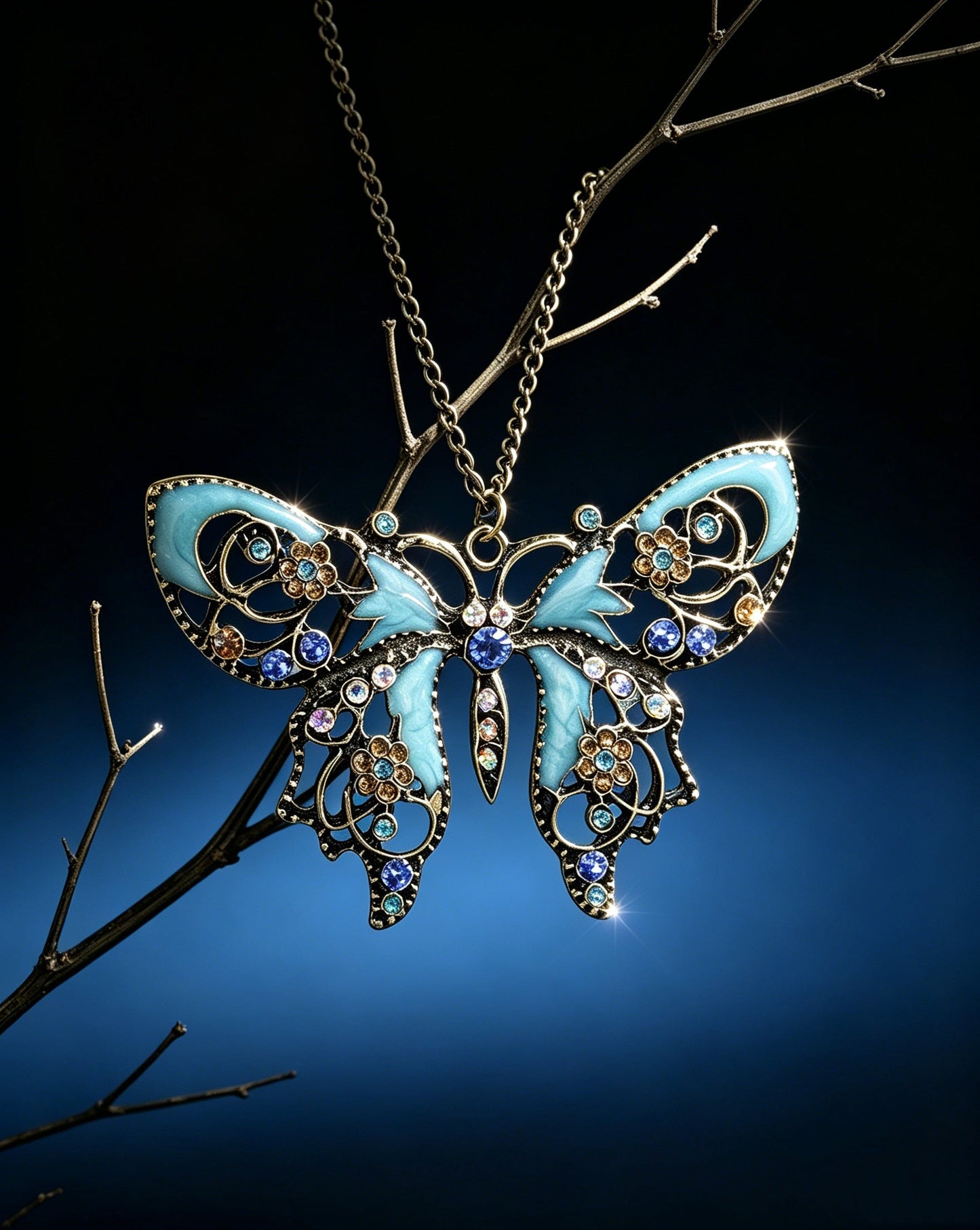 Hollowed-Out Butterfly Necklace