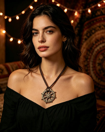 Rudder Pendant Bronze Necklace