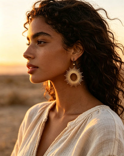 Recessed Sun Personality Earrings
