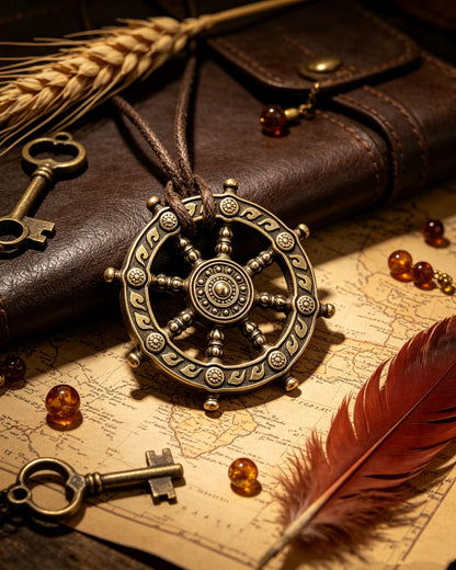 Rudder Pendant Bronze Necklace