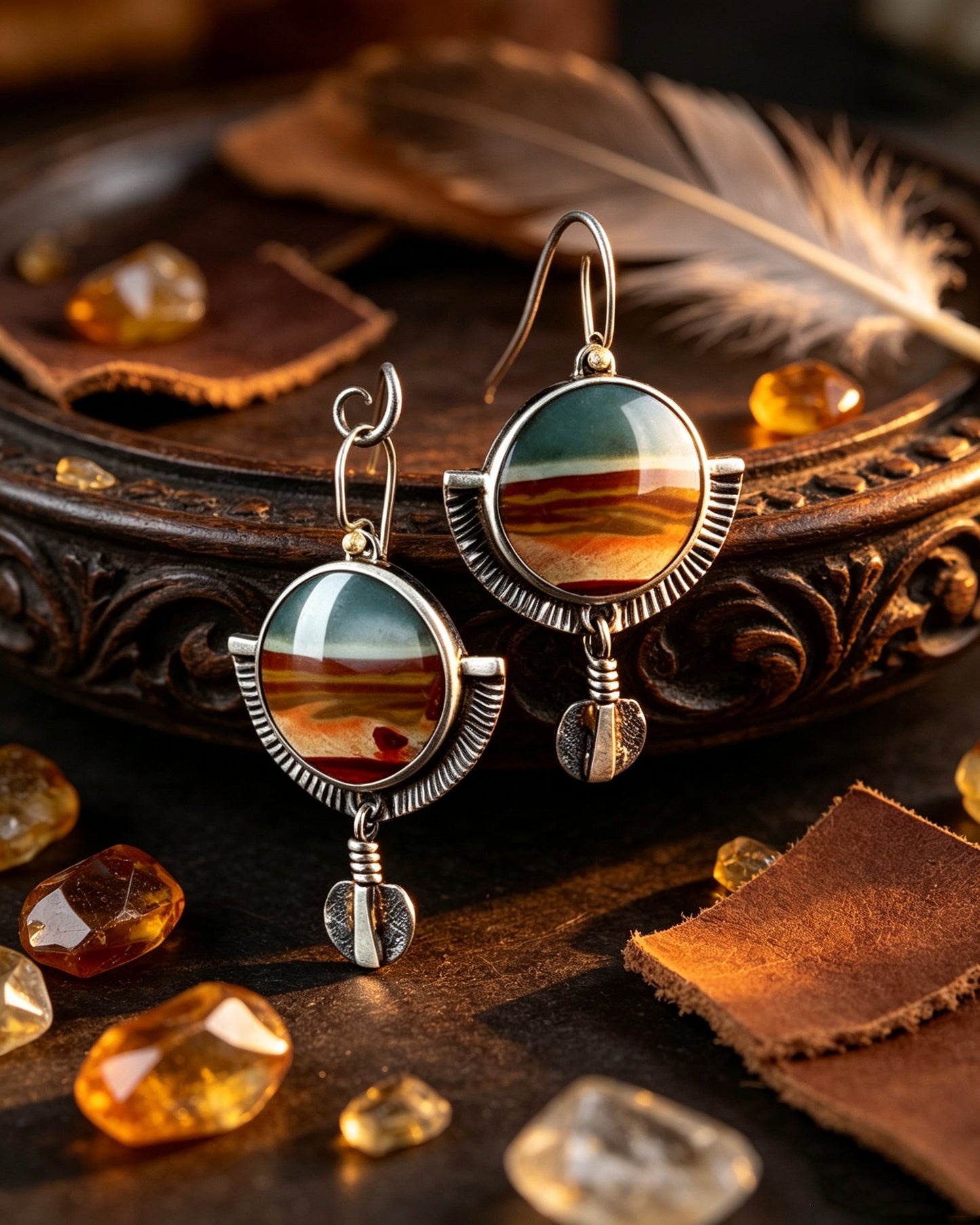 National Style Lustrous Earrings