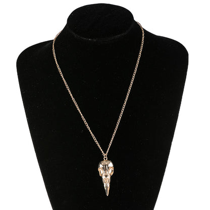 Punk Metal Crow Skull Pendant Necklace