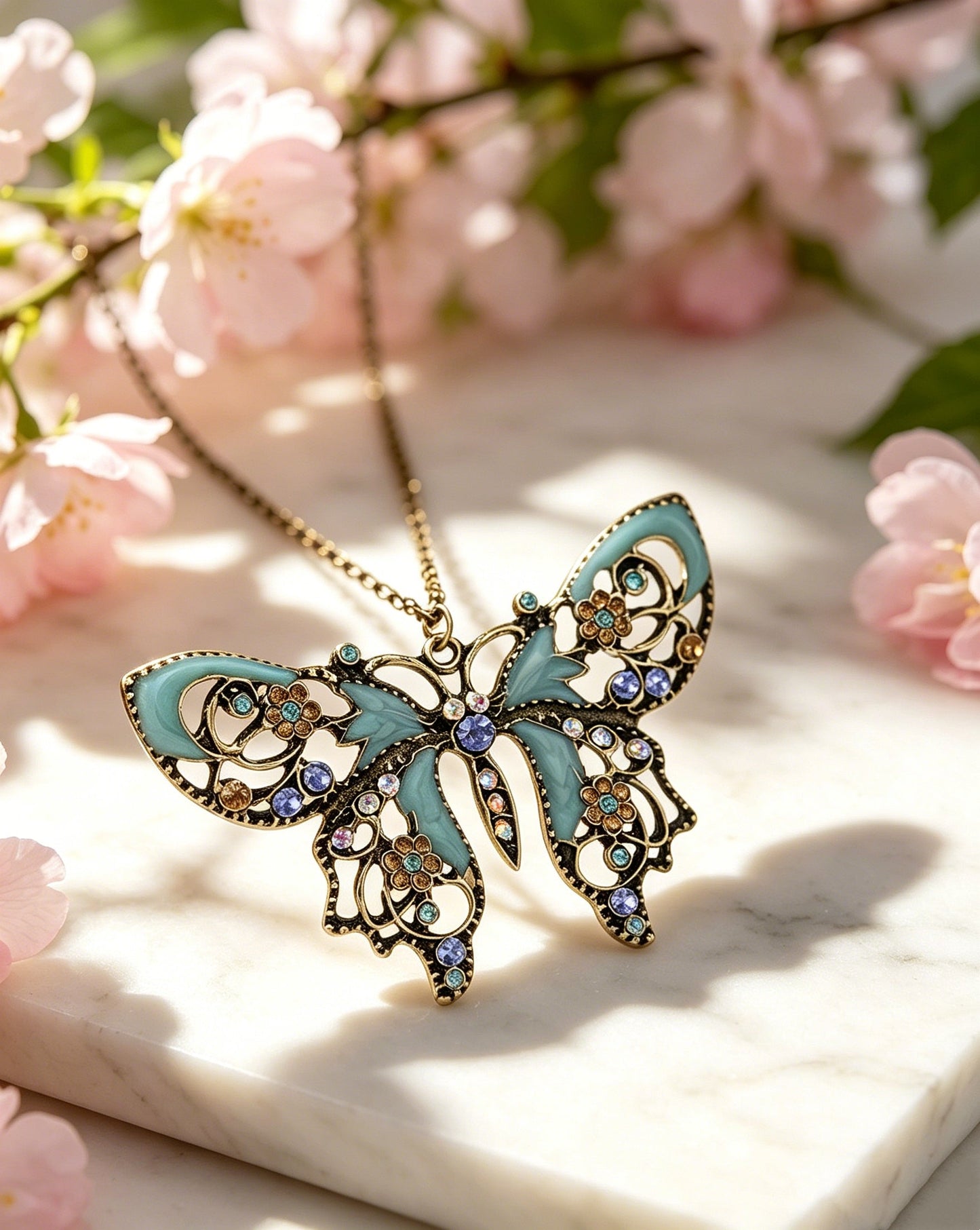 Hollowed-Out Butterfly Necklace