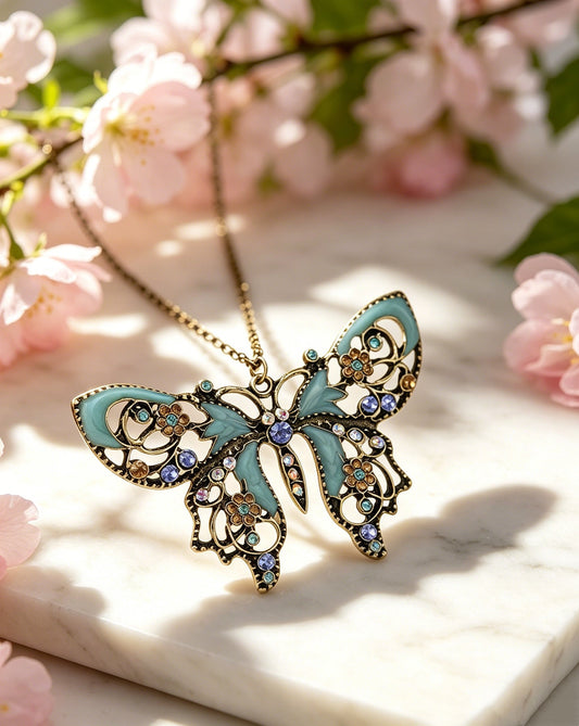 Hollowed-Out Butterfly Necklace