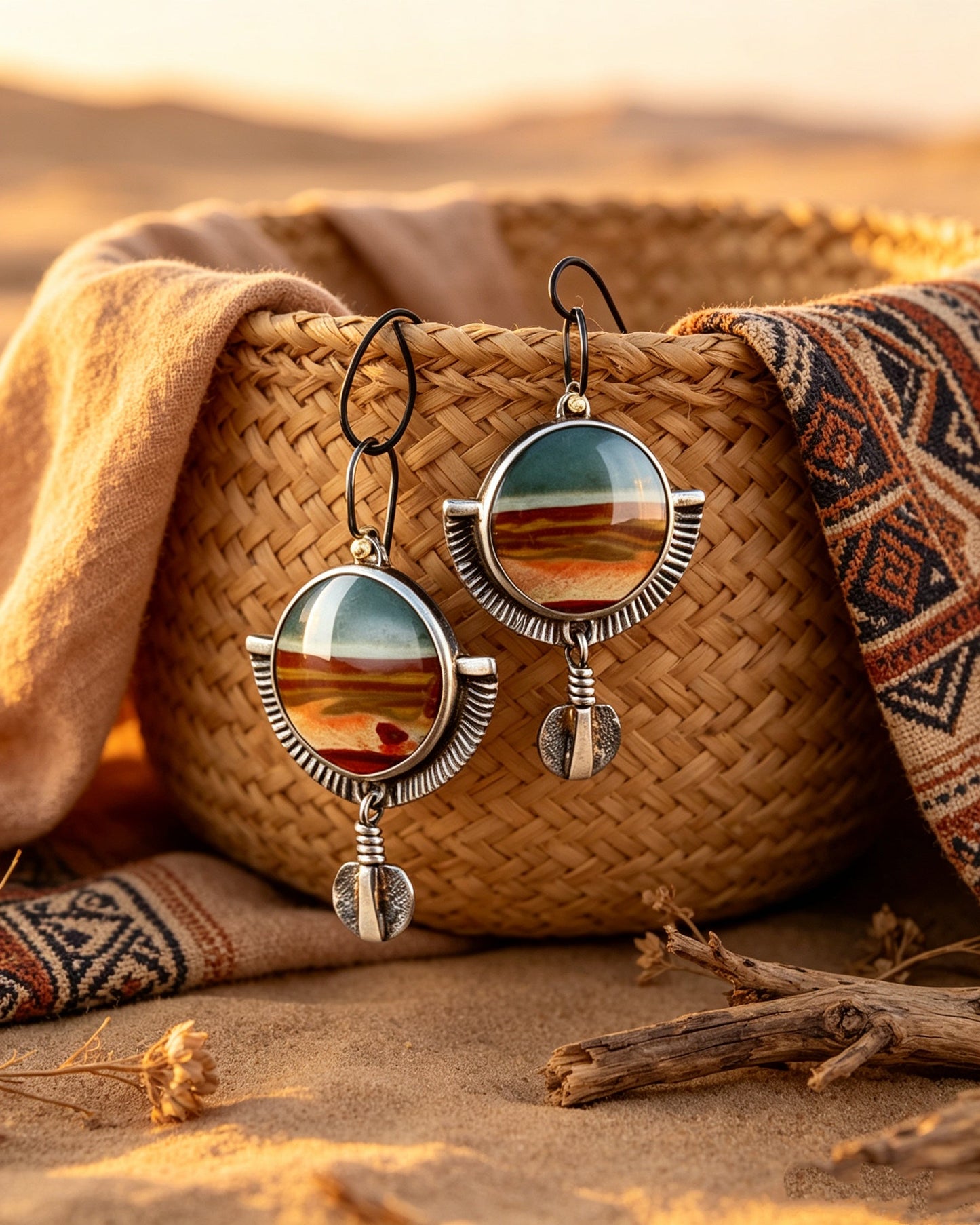 National Style Lustrous Earrings