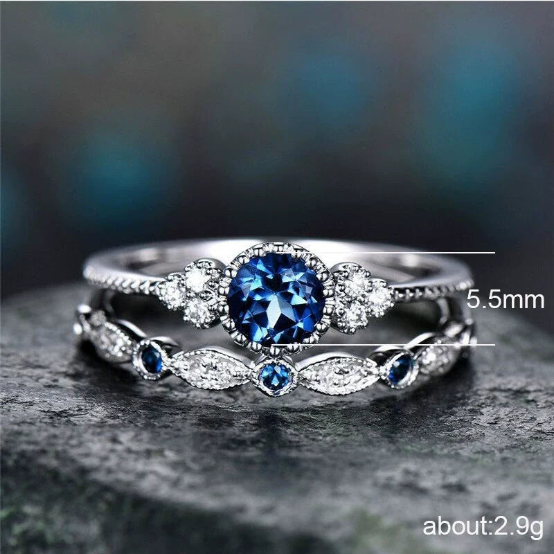 Two-piece Emerald Ring Set