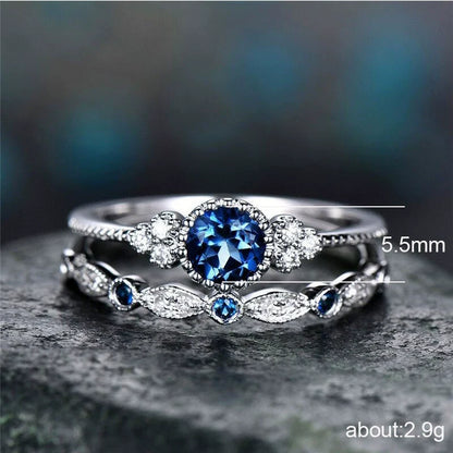 Two-piece Emerald Ring Set