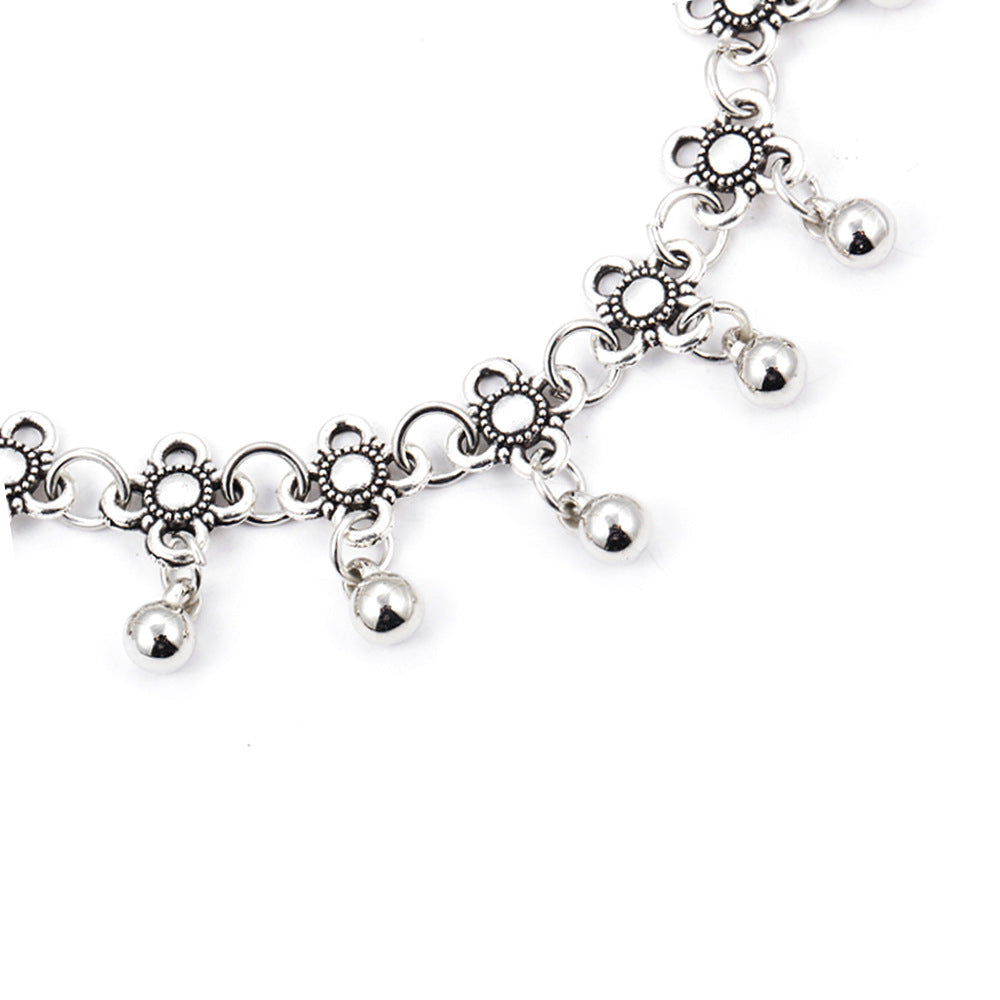 Silver Beach Bell Anklet