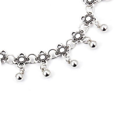 Silver Beach Bell Anklet