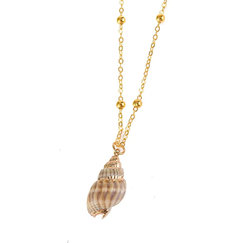Gold-Edge Ocean-Style Necklace