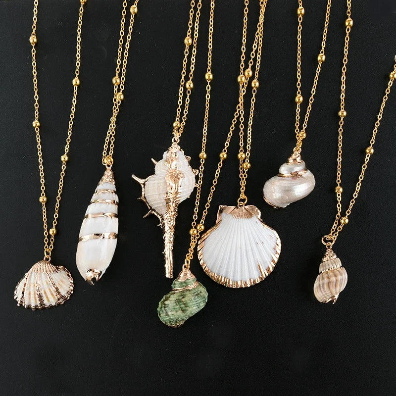 Gold-Edge Ocean-Style Necklace
