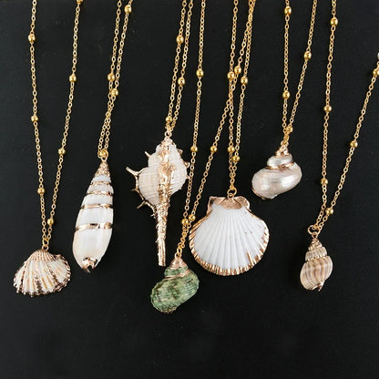 Gold-Edge Ocean-Style Necklace