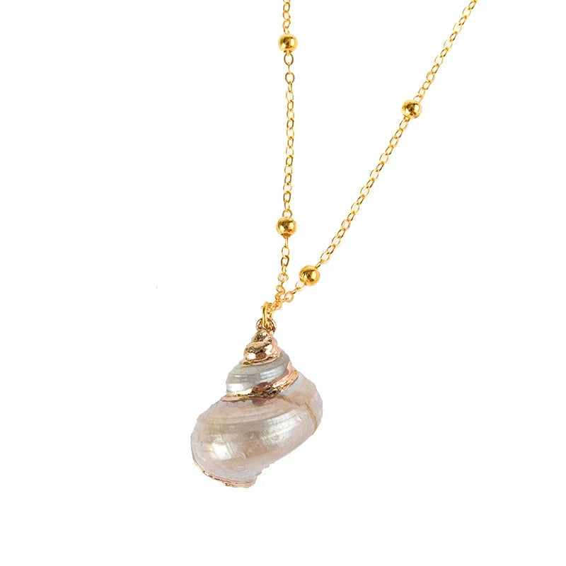 Gold-Edge Ocean-Style Necklace