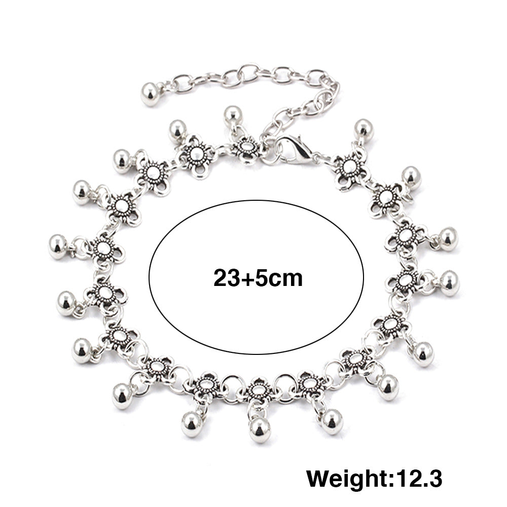 Silver Beach Bell Anklet