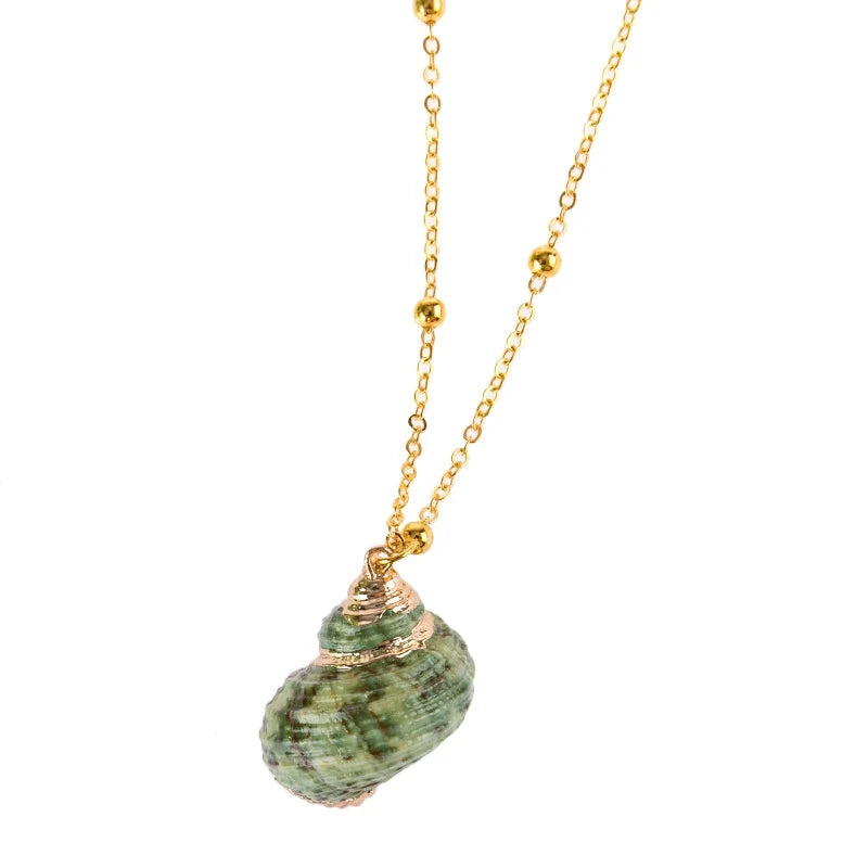 Gold-Edge Ocean-Style Necklace