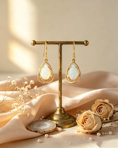 Opal Teardrop Earrings