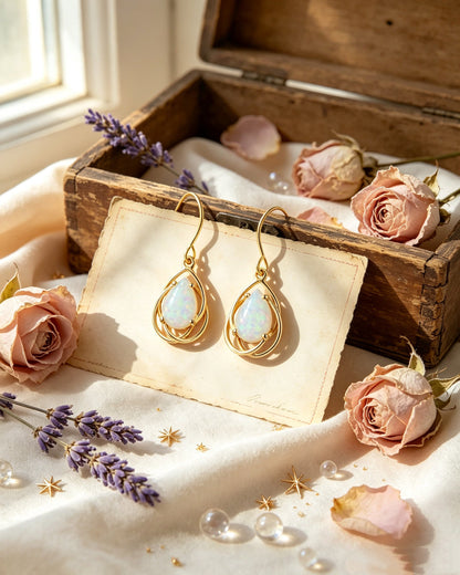 Opal Teardrop Earrings