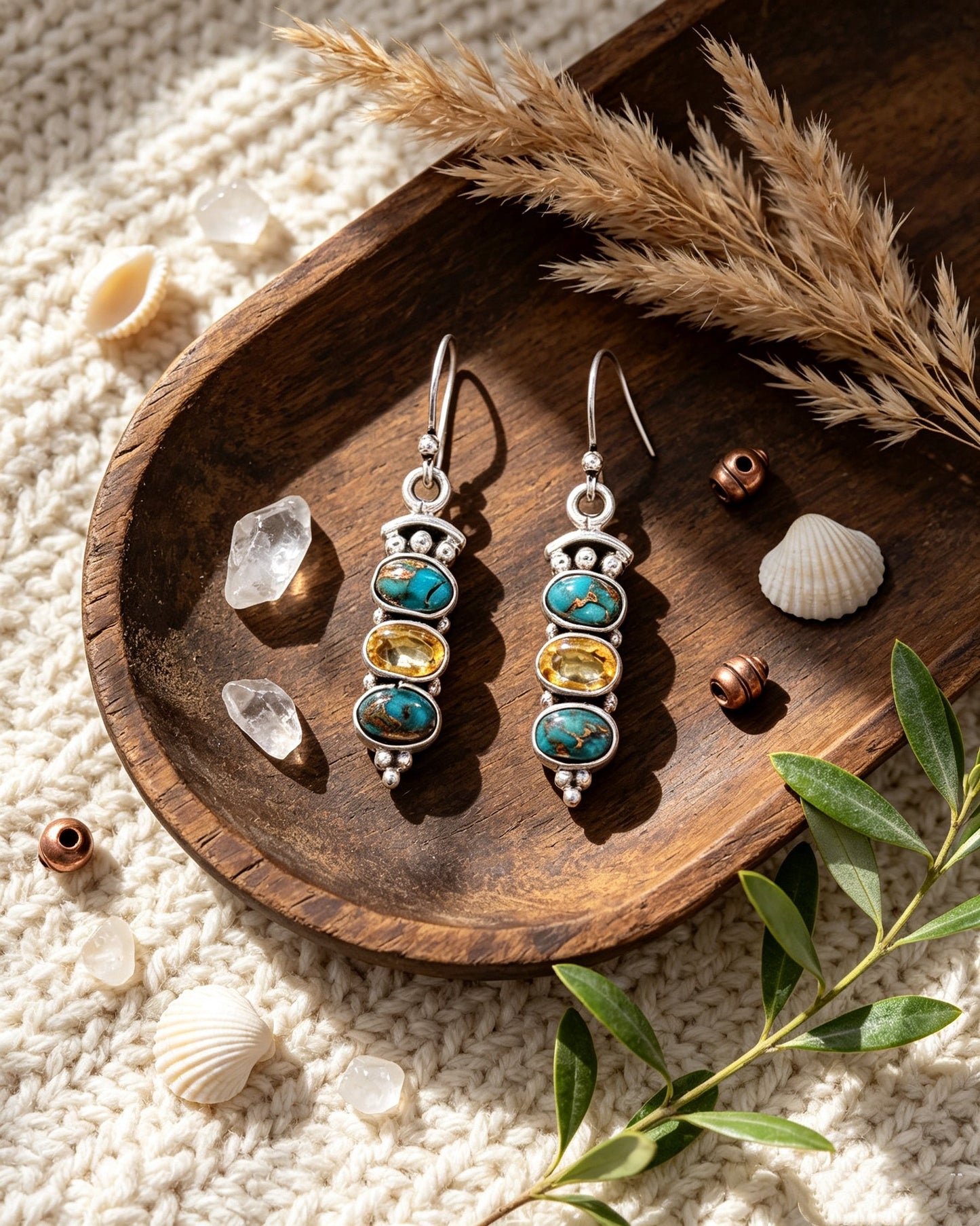 S925 Vintage Turquoise Earrings