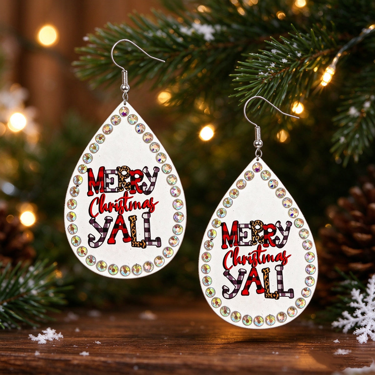 MERRY CHRISTMAS YELL Exaggerated Droplet Earrings