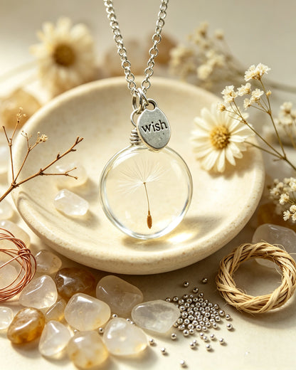 Dandelion Time Gem Necklace