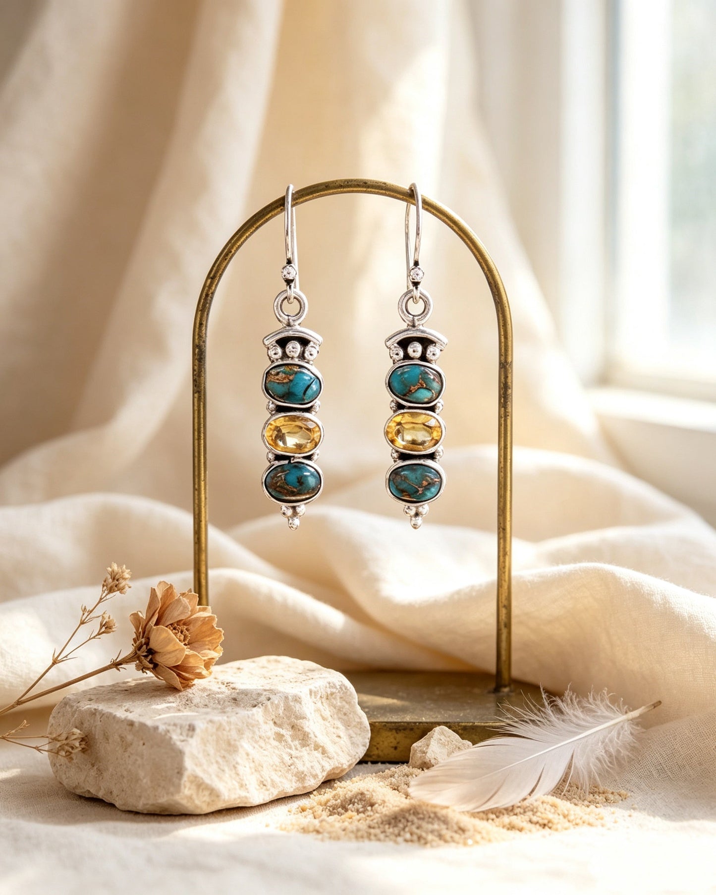S925 Vintage Turquoise Earrings