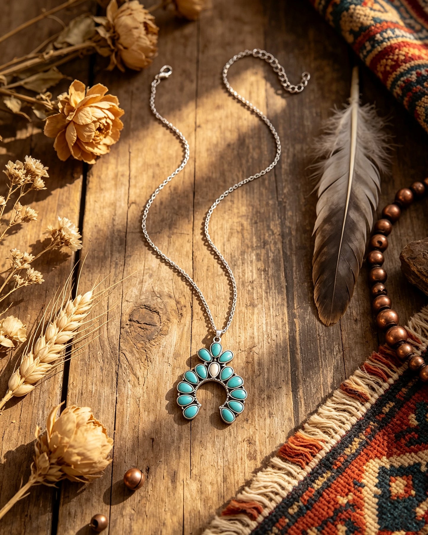 Pumpkin Flower Pendant Necklace