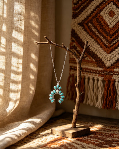Pumpkin Flower Pendant Necklace