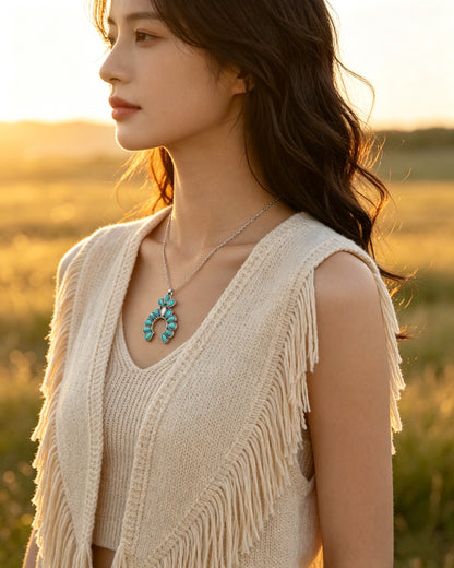 Pumpkin Flower Pendant Necklace