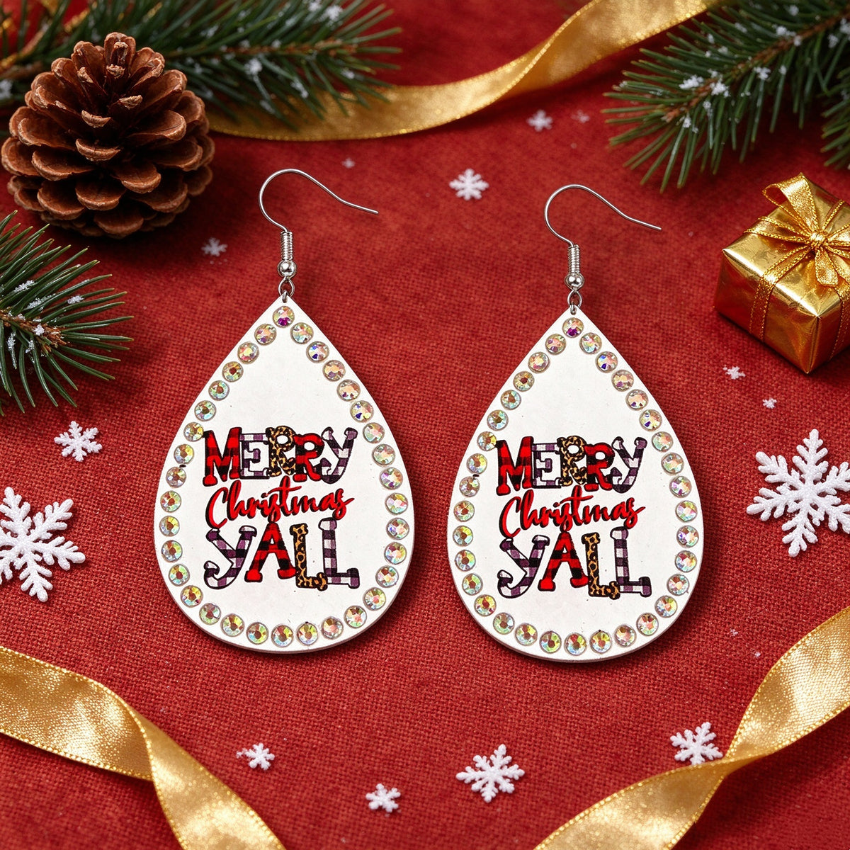 MERRY CHRISTMAS YELL Exaggerated Droplet Earrings