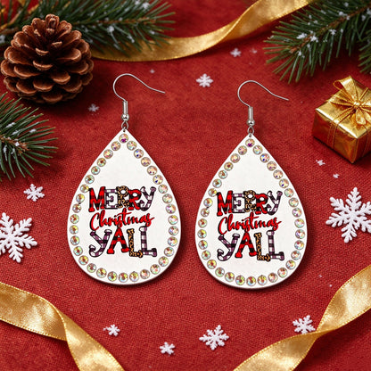 MERRY CHRISTMAS YELL Exaggerated Droplet Earrings