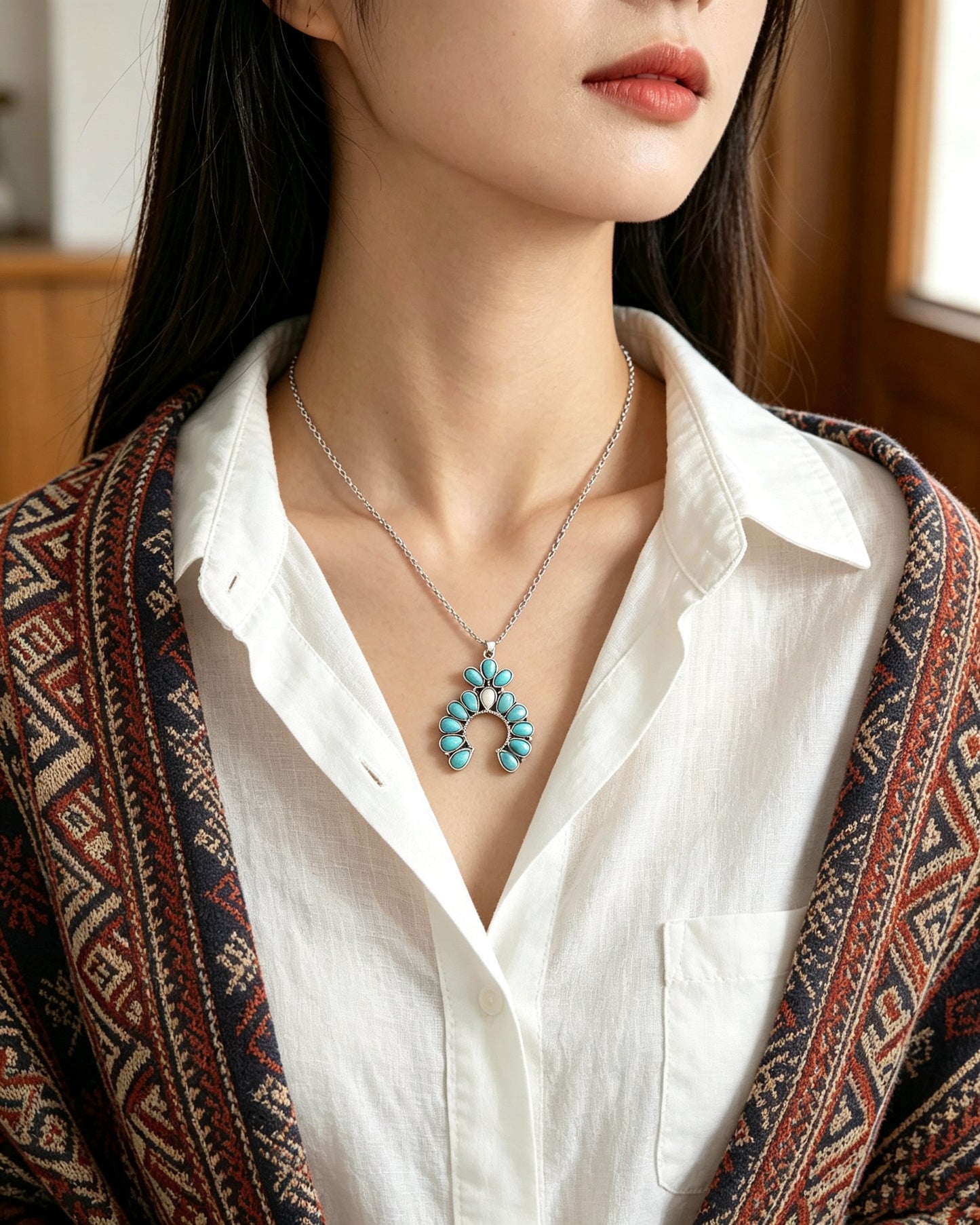 Pumpkin Flower Pendant Necklace