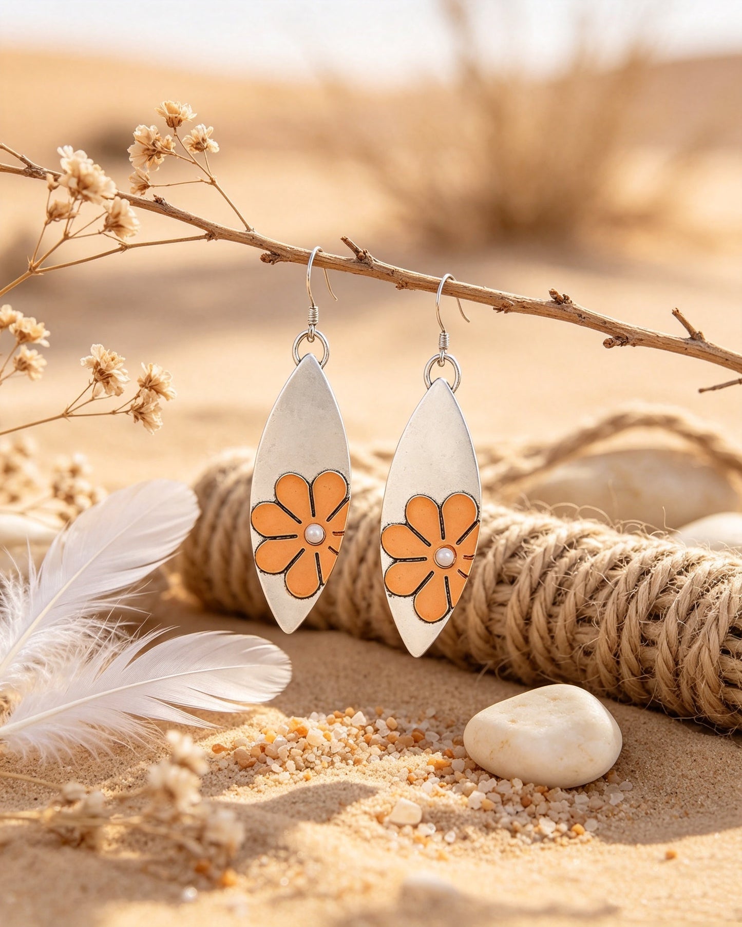 Two-Color Flower Earrings