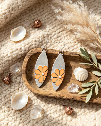 Two-Color Flower Earrings