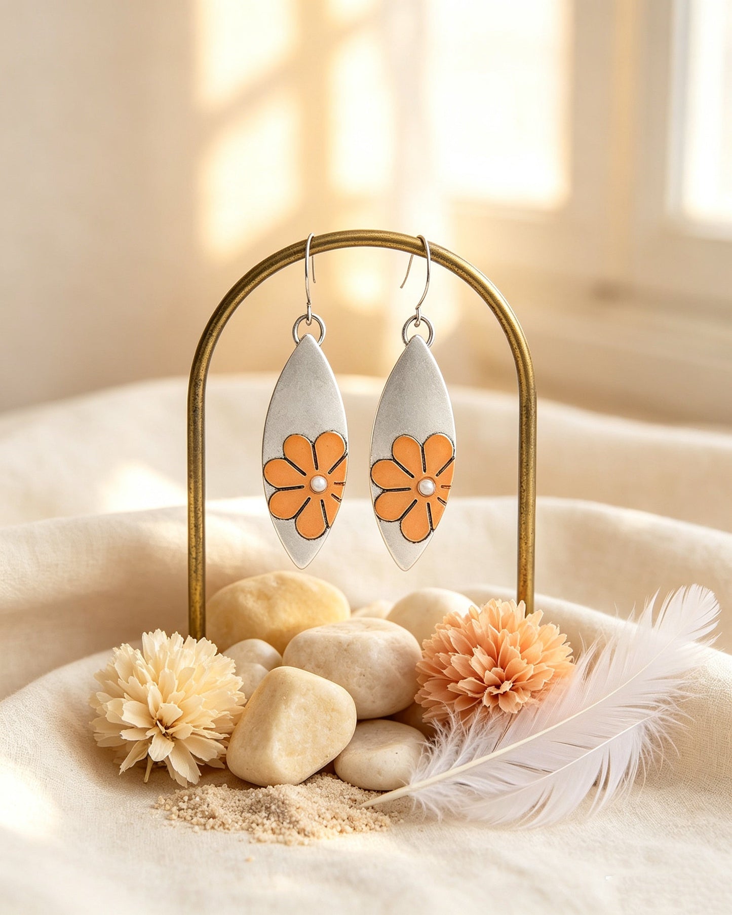 Two-Color Flower Earrings