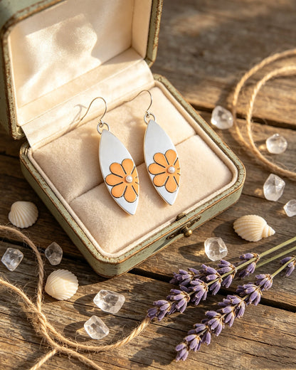 Two-Color Flower Earrings