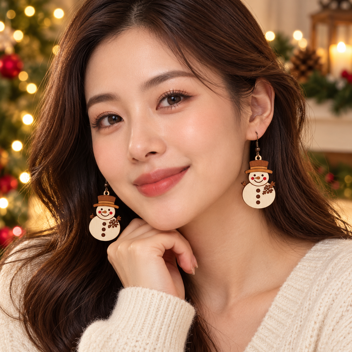 Christmas Cartoon Snowman Earrings