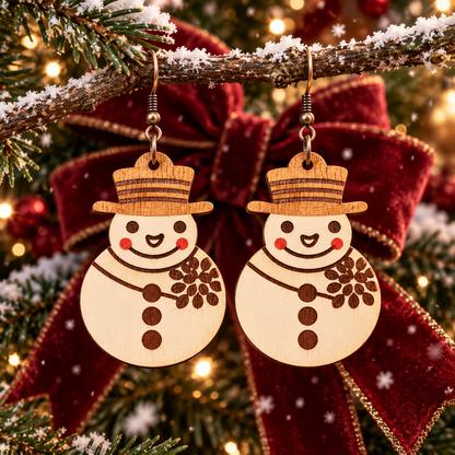 Christmas Cartoon Snowman Earrings