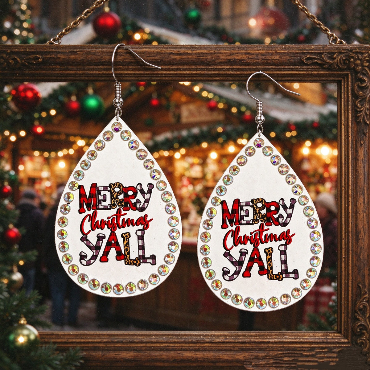 MERRY CHRISTMAS YELL Exaggerated Droplet Earrings