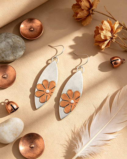 Two-Color Flower Earrings